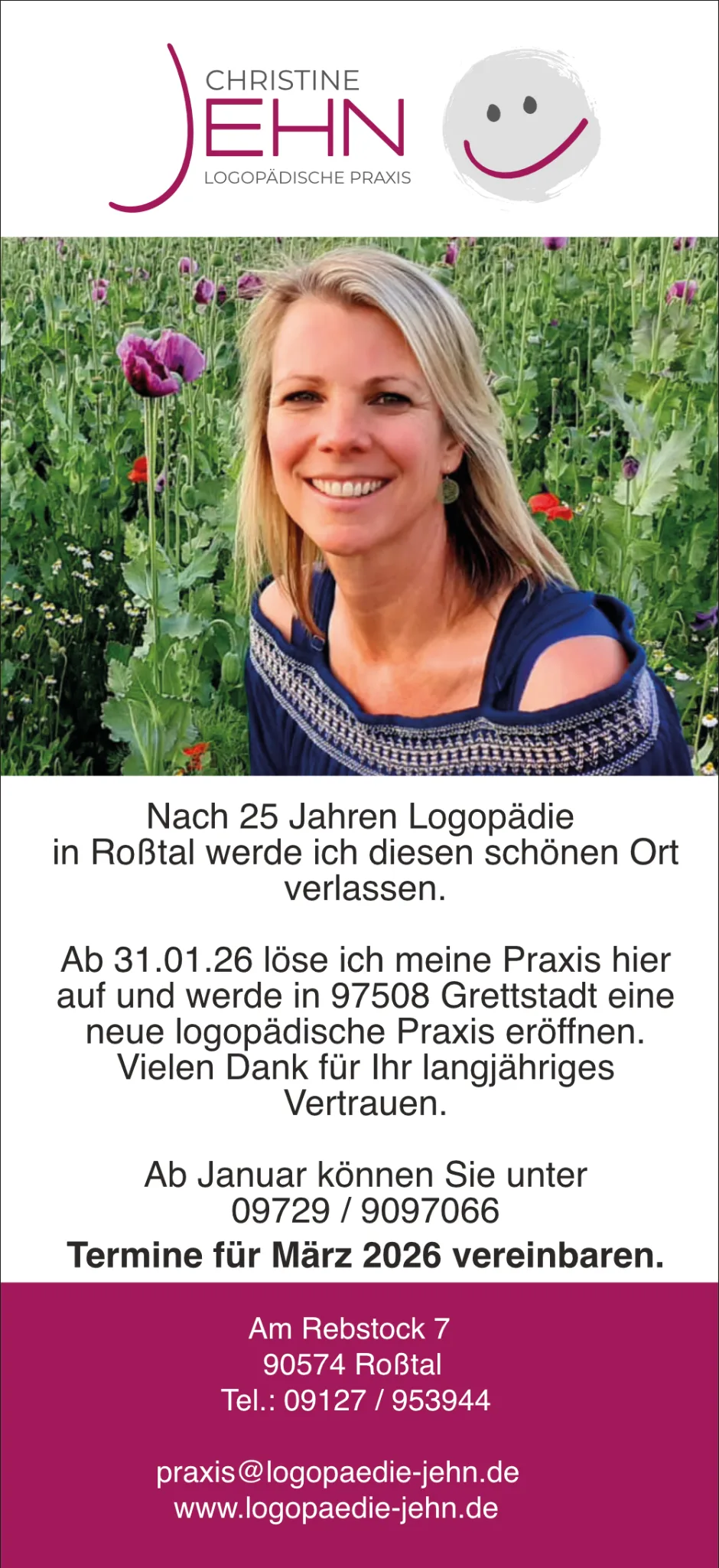 Praxisumzug 2026 Logopädische Praxis Christine Jehn – Praxisumzug 2026